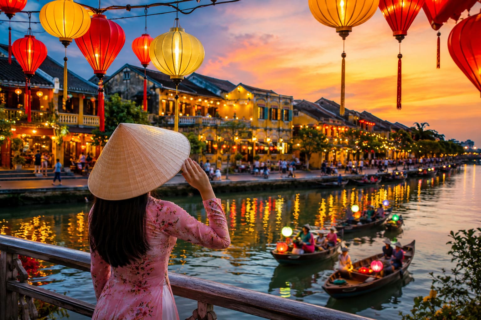 會安自由行攻略，會安古城燈籠夜景與越南奧黛旅遊體驗